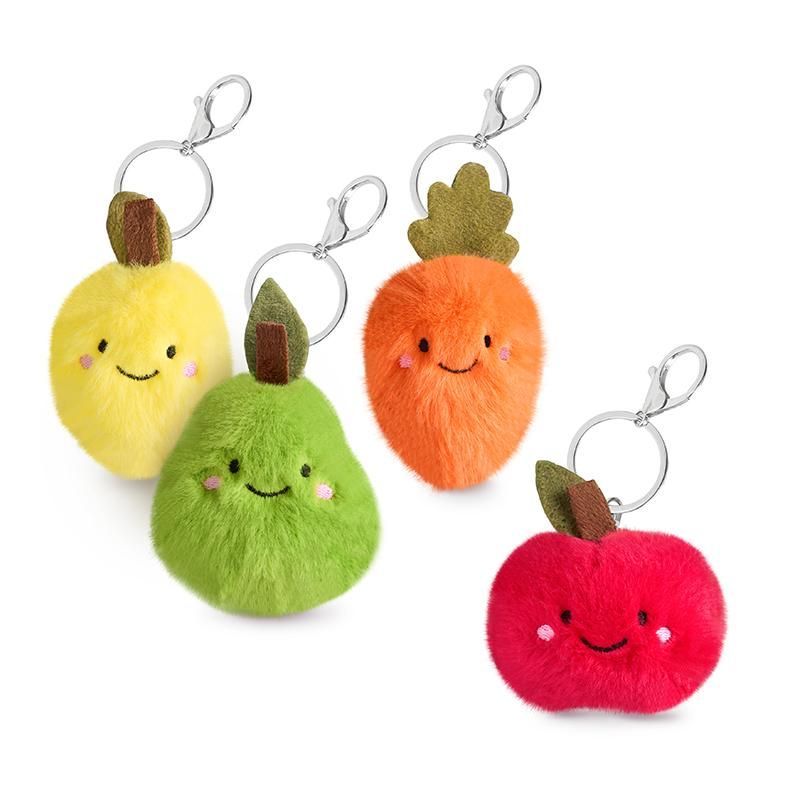 Plush Key Ring Fruit, 4 assorted