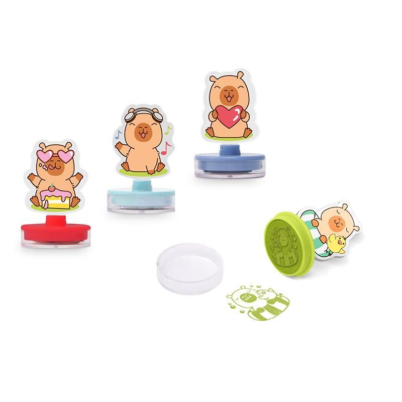 CAPYBARA HAPPY LIFE Self-Inking Acrylic Stamp, 4 assorted