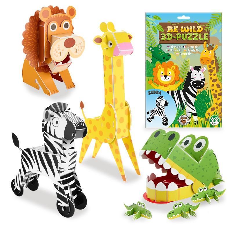 3D Puzzle Animals Safari, 4 assorted