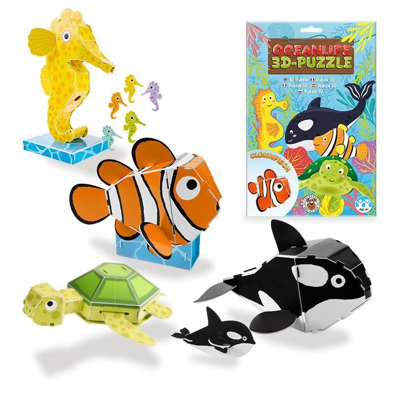 3D Puzzle Animals Oceanlife, 4 assorted