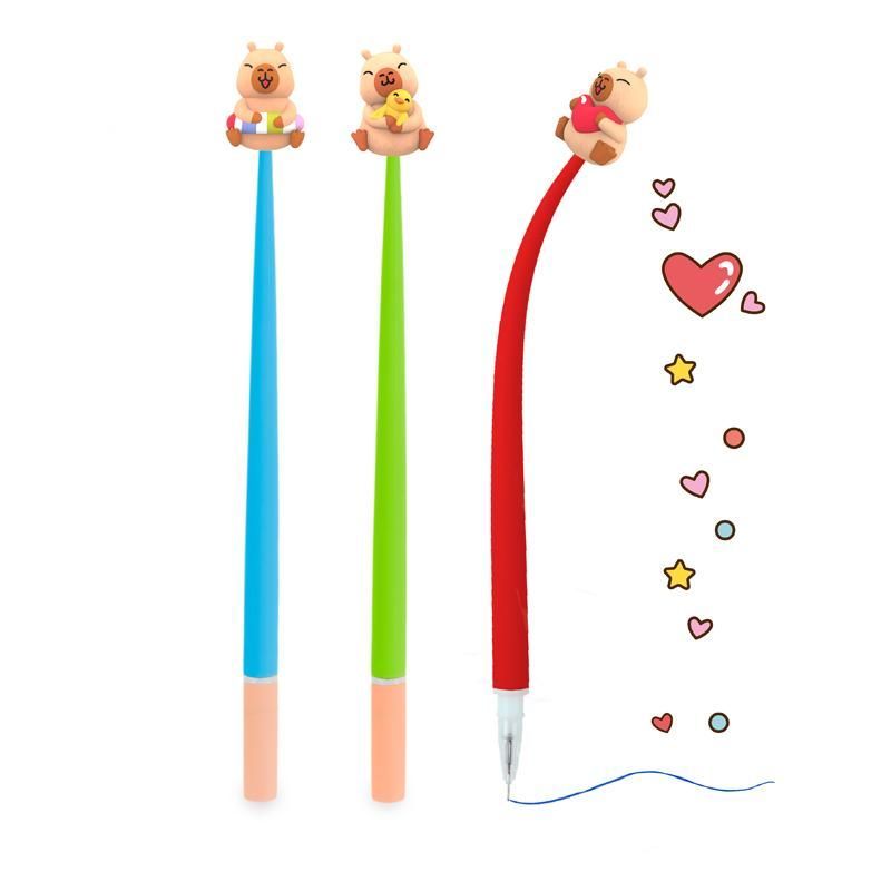 CAPYBARA HAPPY LIFE Wiggly Fineliner, line width 0.5 mm, 3 assorted