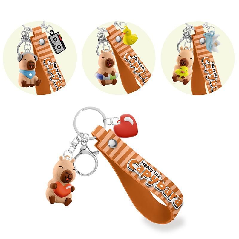 CAPYBARA HAPPY LIFE Key Chain Capybara, 4 assorted