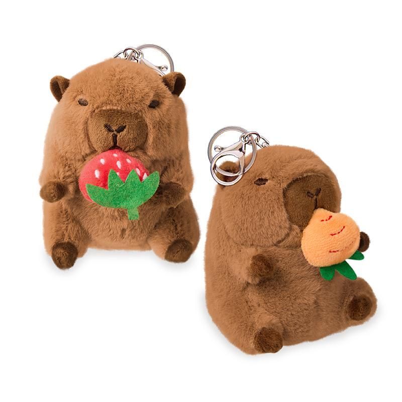 HAPPY SPRING TIME CAPYBARA Wind-Up Capybara Plush With Fruit, 2 assorted