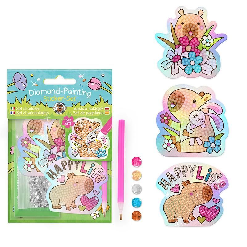 HAPPY SPRING TIME CAPYBARA Diamond Painting Sticker Set