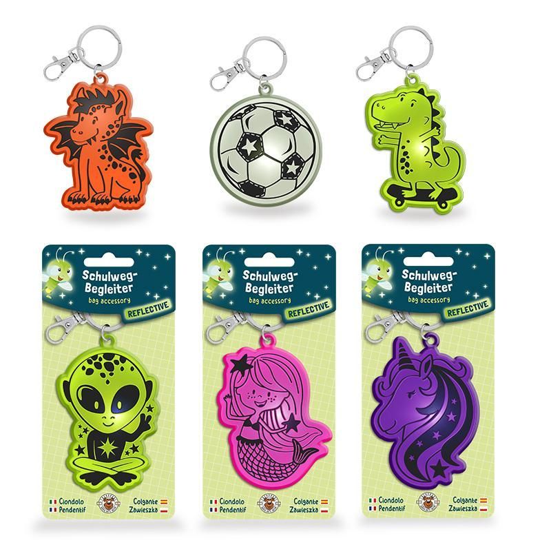CLASSROOM CHAMPIONS Reflective School Bag Accessory, 6 assorted