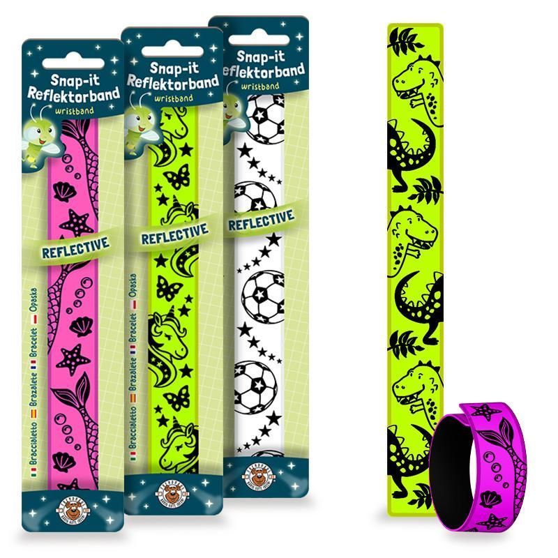 CLASSROOM CHAMPIONS Reflective Snap Bracelet, 4 assorted