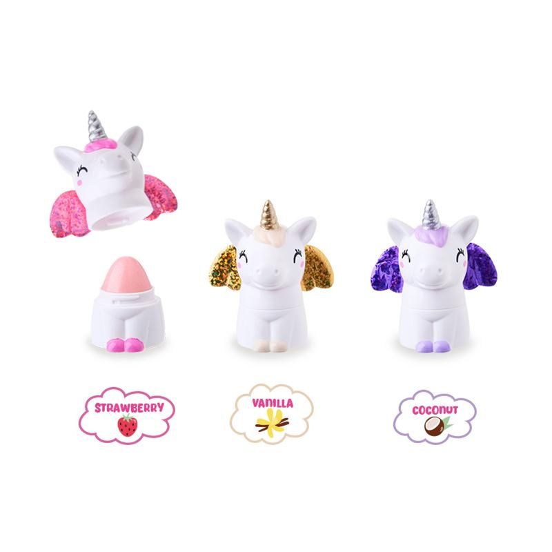RAINBOW POWER Glitter Lip Balm Unicorn 3g, 3 assorted