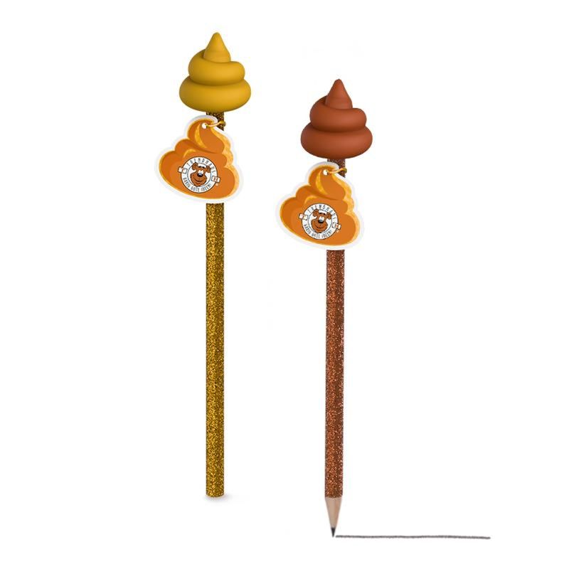 HOLY SH*T Glitter Pencil & Eraser Poo, 2 assorted