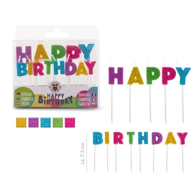 BIRTHDAY FUN Mini Lettering Candles 13-piece