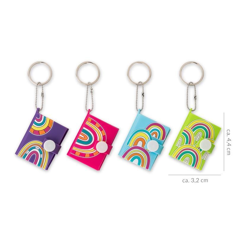 GOOD FEELINGS Mini Notebook with Keychain, 4 assorted