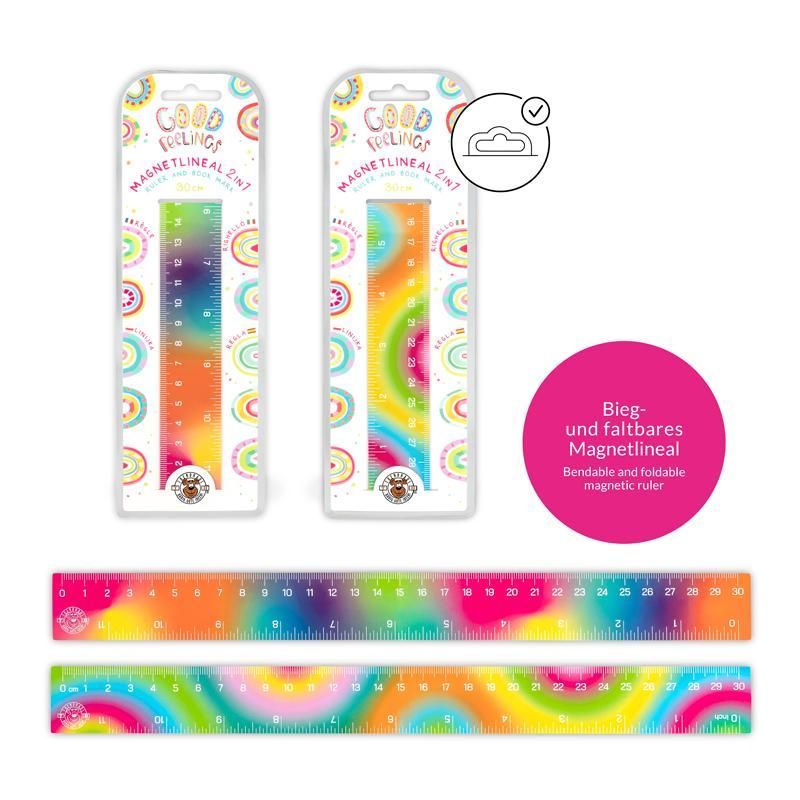 GOOD FEELINGS Magnetic Rulers Foldable 30cm, 2 assorted