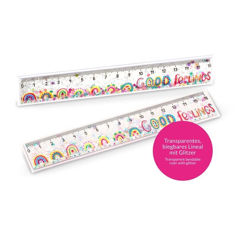 GOOD FEELINGS Glitter Rulers 16cm