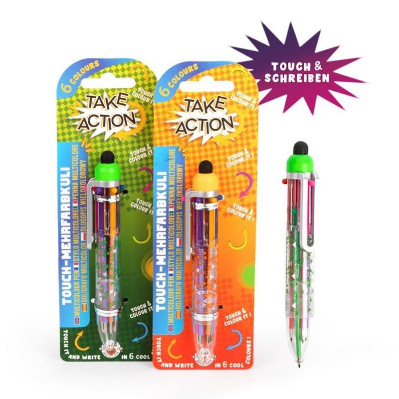 TAKE ACTION Touch multi-colour pen, 6 colours, 2 assorted
