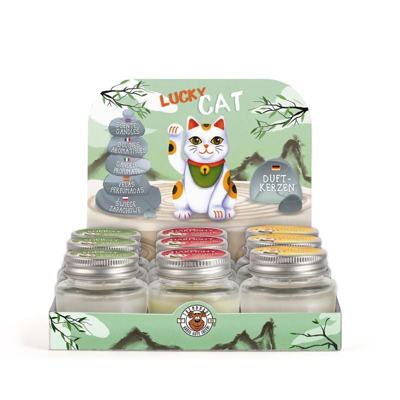 LUCKY CAT Good Vibes Scented Candles In a Jar, 3 assorted