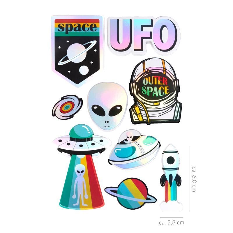 SPACE ADVENTURE Galaxy Sticker Holography Set of 9