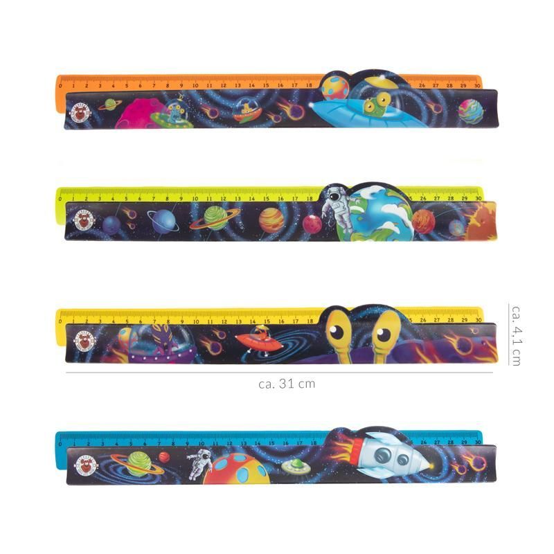 SPACE ADVENTURE Snap-It Rulers 30cm, 4 assorted