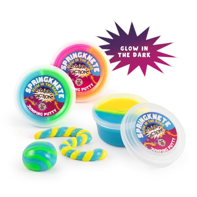 TAKE ACTION Jumping putty 25g, glow in the dark, 3 assorted