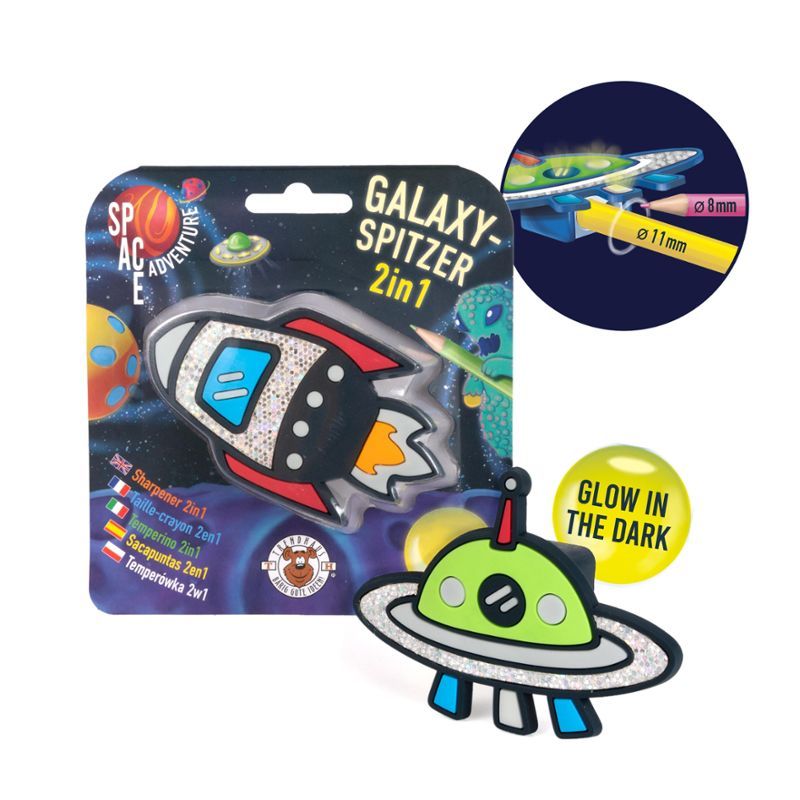 SPACE ADVENTURE Double Sharpener GitD, 2 assorted