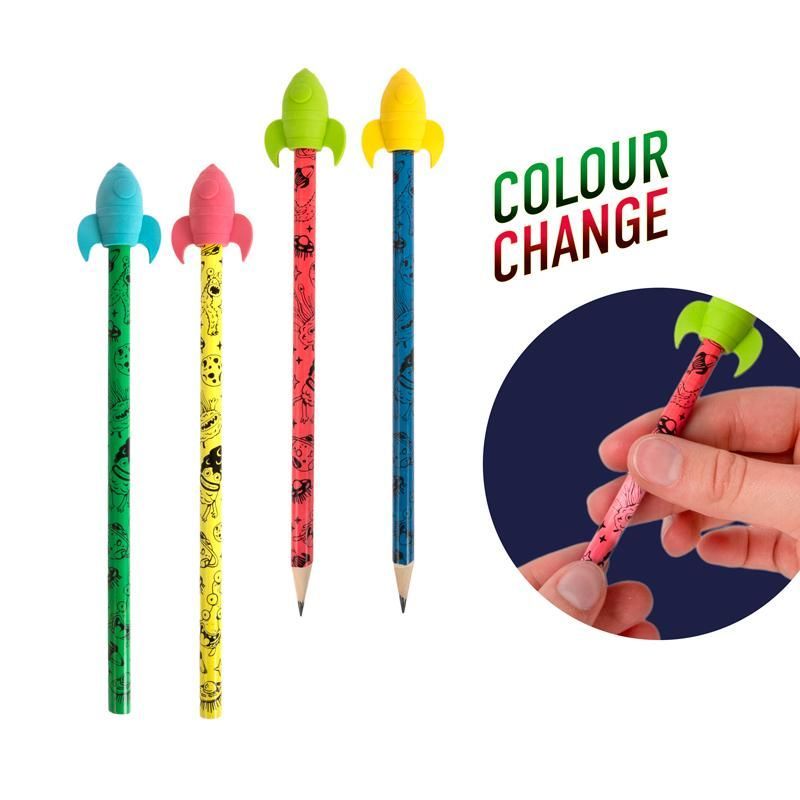 SPACE ADVENTURE Pencil & Eraser Colour Change, assorted 4 colours