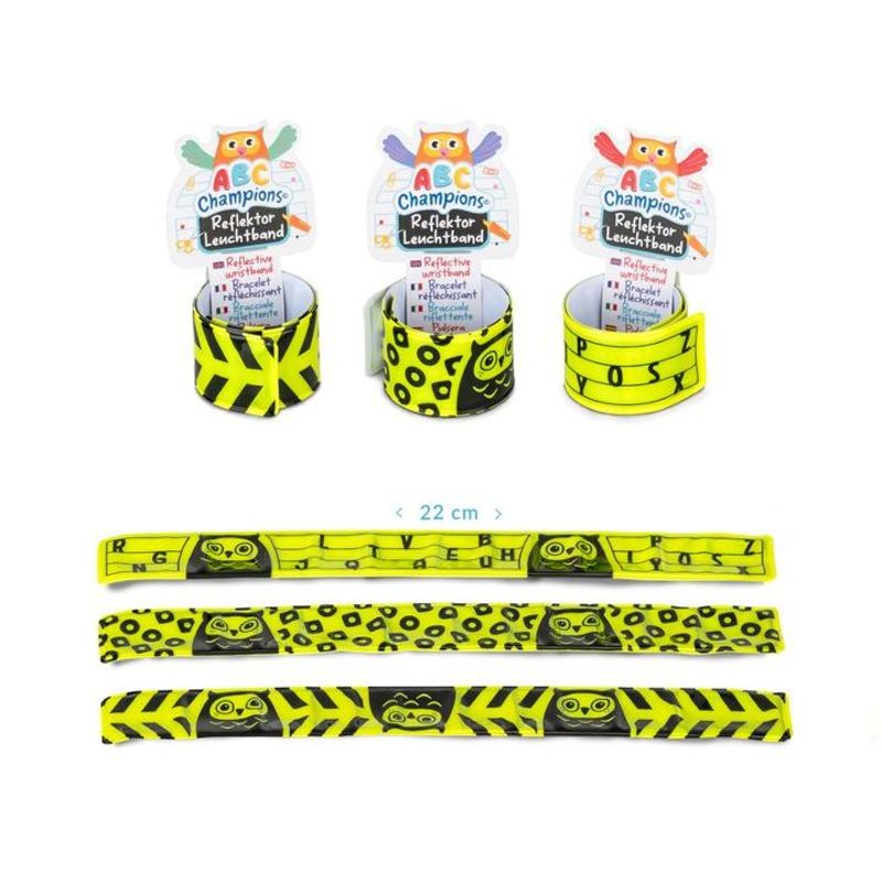 ABC CHAMPIONS Reflective snap wristband, 3 assorted