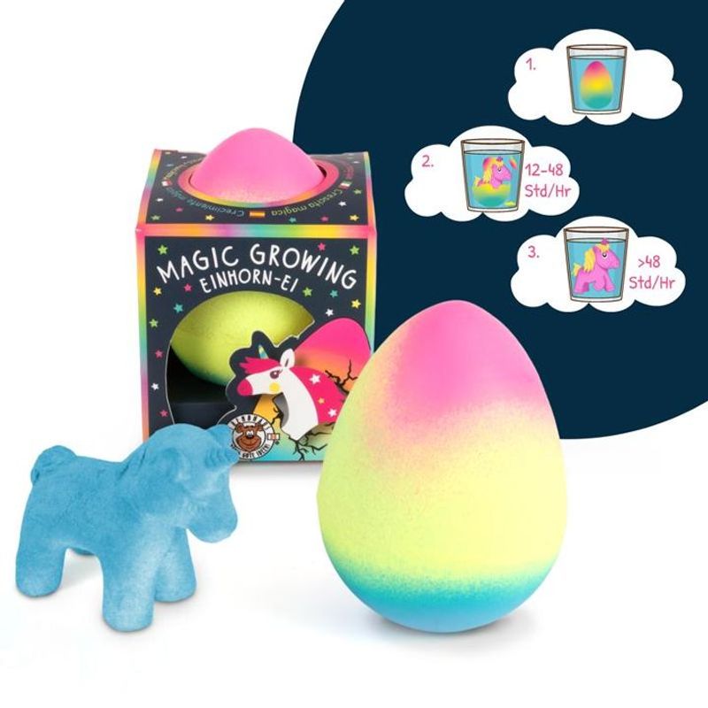 DREAMLAND Magic Growing Unicorn Egg, 3 assorted