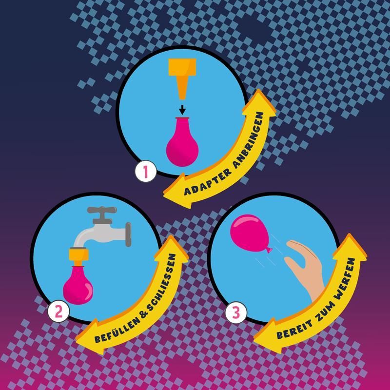 TAKE ACTION Water bombs set 100 pcs, 3 assorted