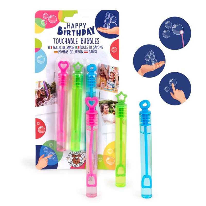 BIRTHDAY FUN Soap Bubbles Touchable Set of 3, 4ml each