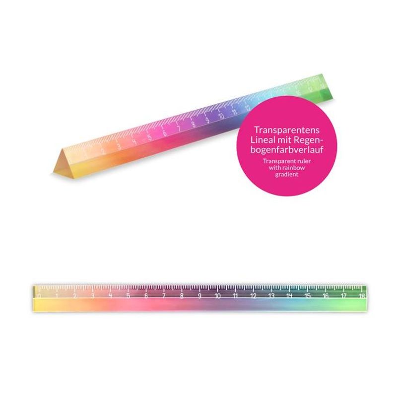 GOOD FEELINGS Rainbow Ruler, Acrylic 18cm
