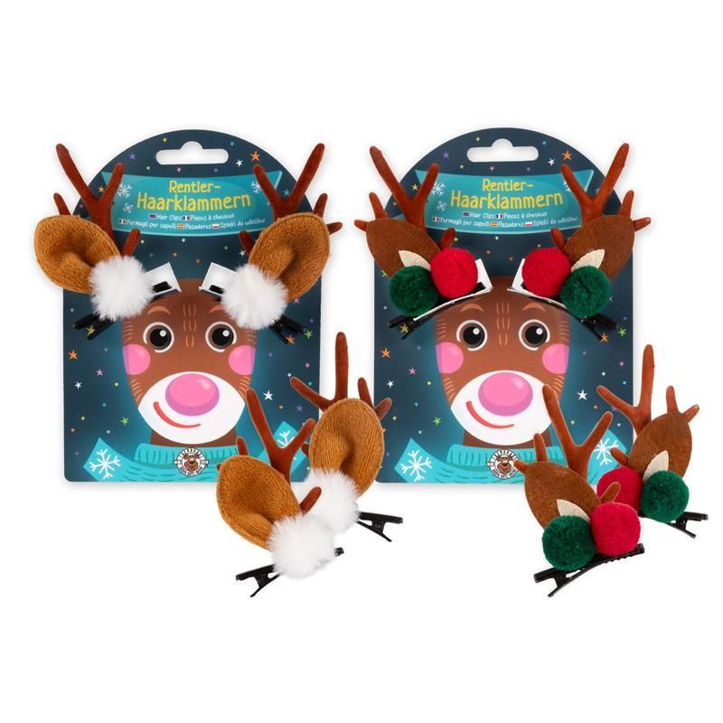 MAGIC MOMENTS WS Hair Clip Reindeer set of 2, 2 assorted