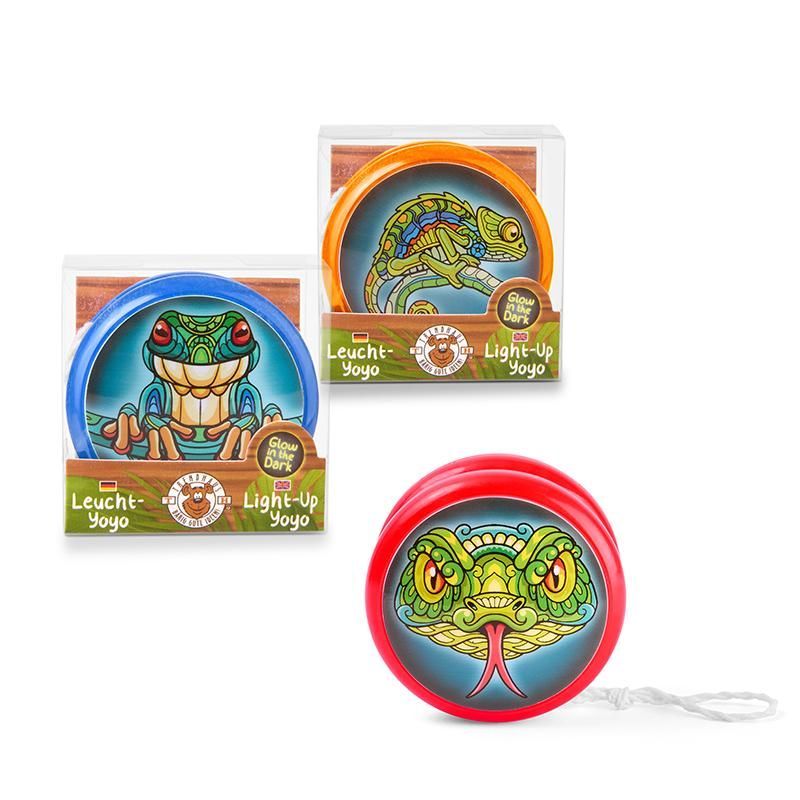 ZOO Yoyo with light glow in the dark, 3 assorted