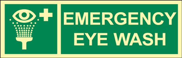 Imo Sign 300 X 100 Mm Photolumeniscent Apet With Foam Tape Emergency Wash Eye