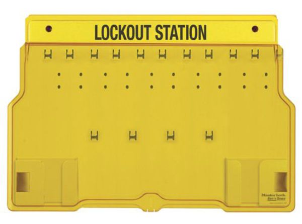 Lockout station för 10 lås, med lock, tom 1483