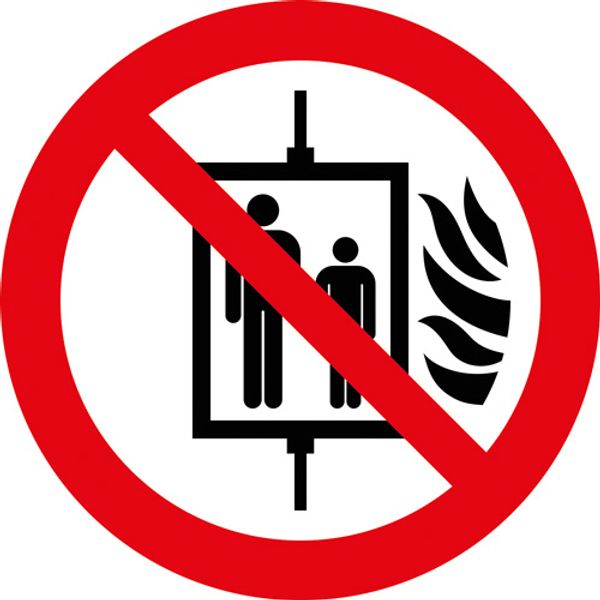 P020 Använd inte hissen vid brand