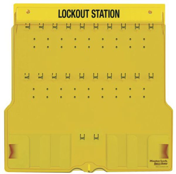 Lockoutstation för 20 lås, med lock, tom.1484