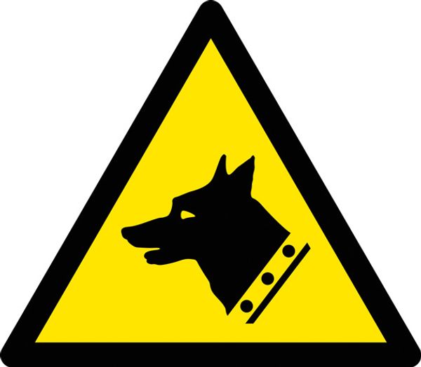 W013 Varning för hunden