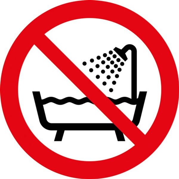 P026 Används ej i badkar, dusch eller i vatten