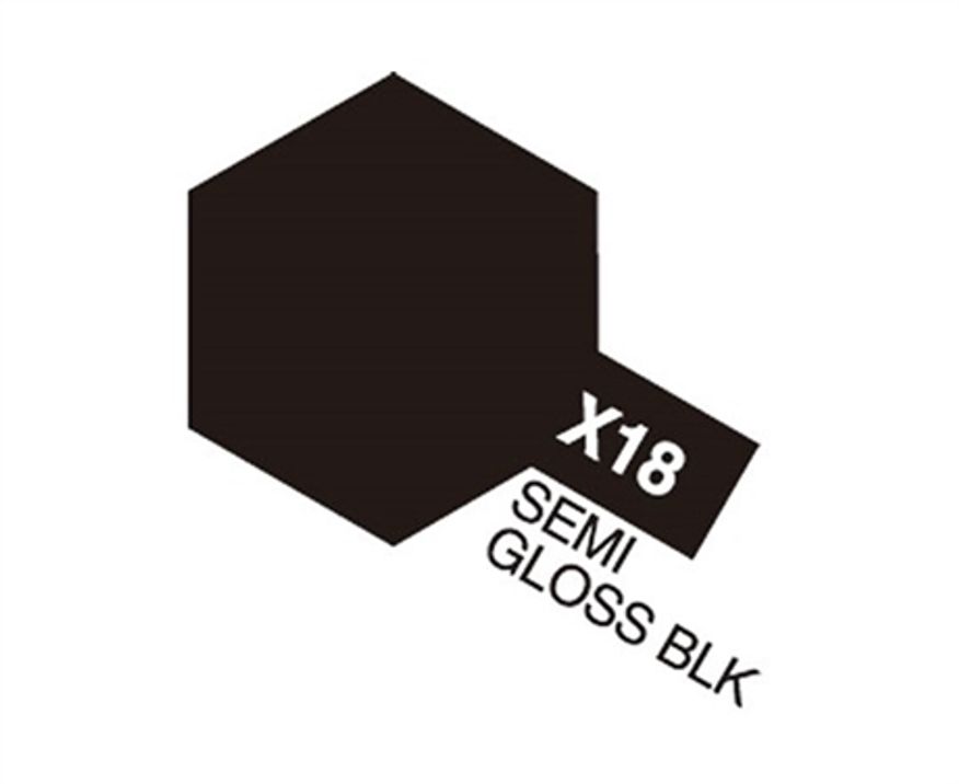 TAMIYA 81518 Acrylic Mini X-18 Semi Gloss Black