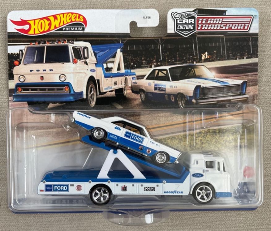 Hot Wheels HCR33   ’65 Ford Galaxie + Ford C-800 – Team Transport 