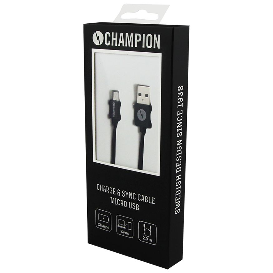 Champion Ladd&Synk kabel MicroUSB 2m