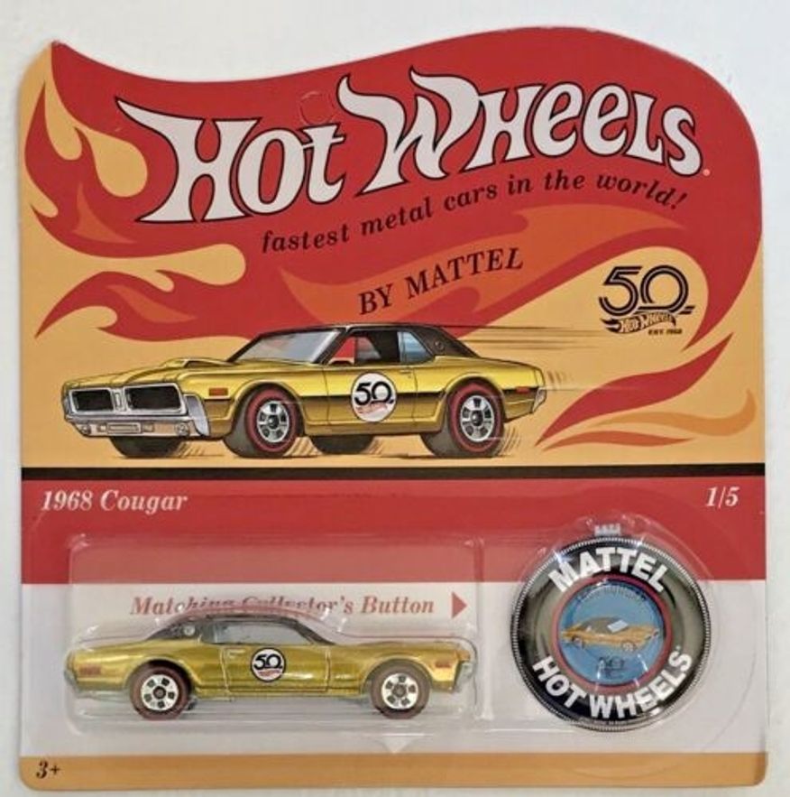 Hot Wheels 50th Anniversary 1/5 1968 Cougar #FTX84 1:64 Scale Diecast
