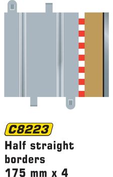 Scalextric C8223 BORDERS & BARRIERS - HALF STRAIGHT (FOR C8207) 
