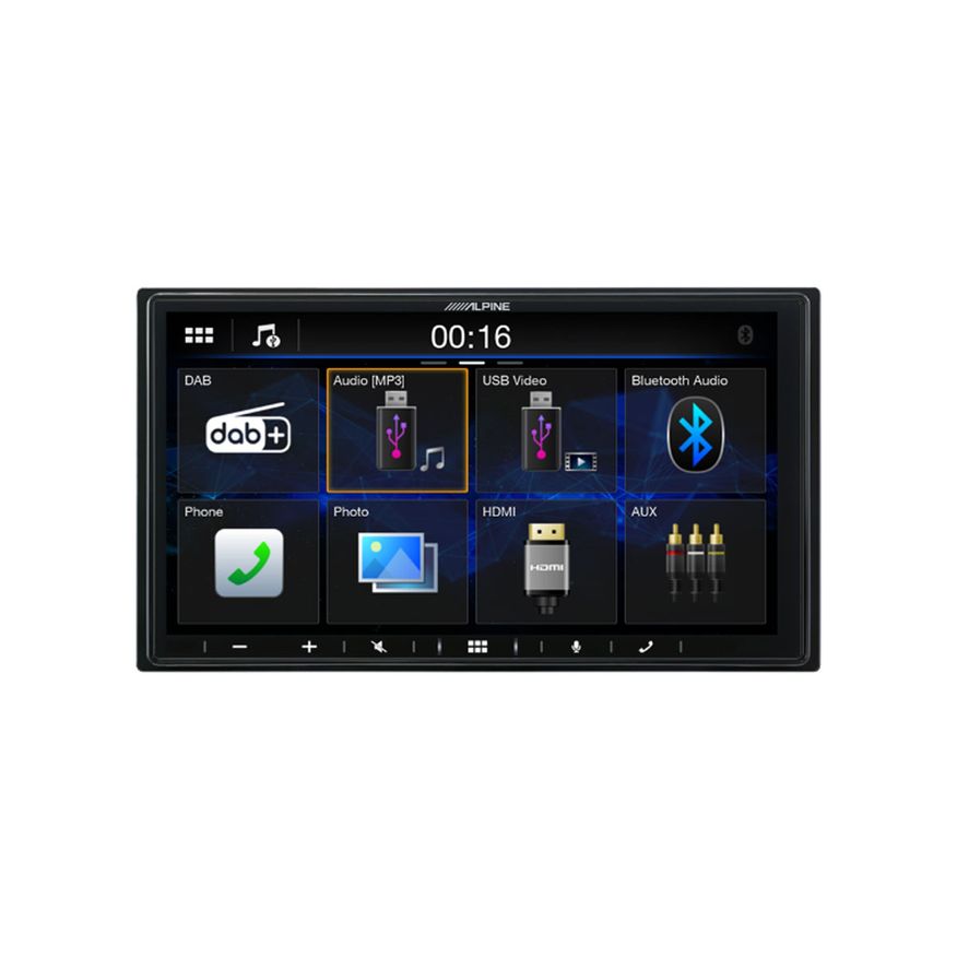 Alpine ILX-W690D, bilstereo med CarPlay, Android Auto och 3 par lågnivå