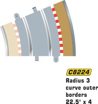 Scalextric C8224 - Borders Radius 3 outer - 4pcs
