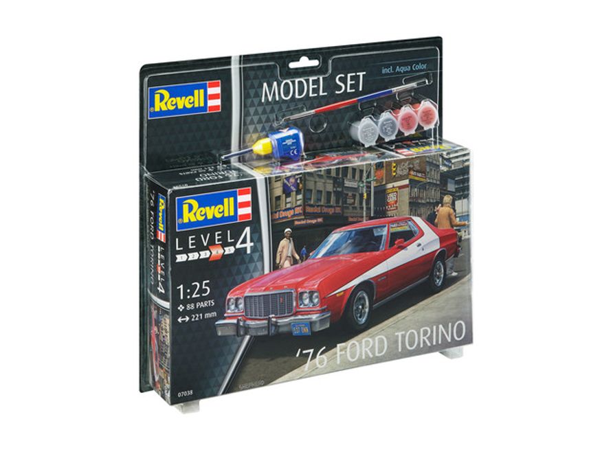 Revell 1976 Ford Torino 07038 1:25 Byggsats Gift set!