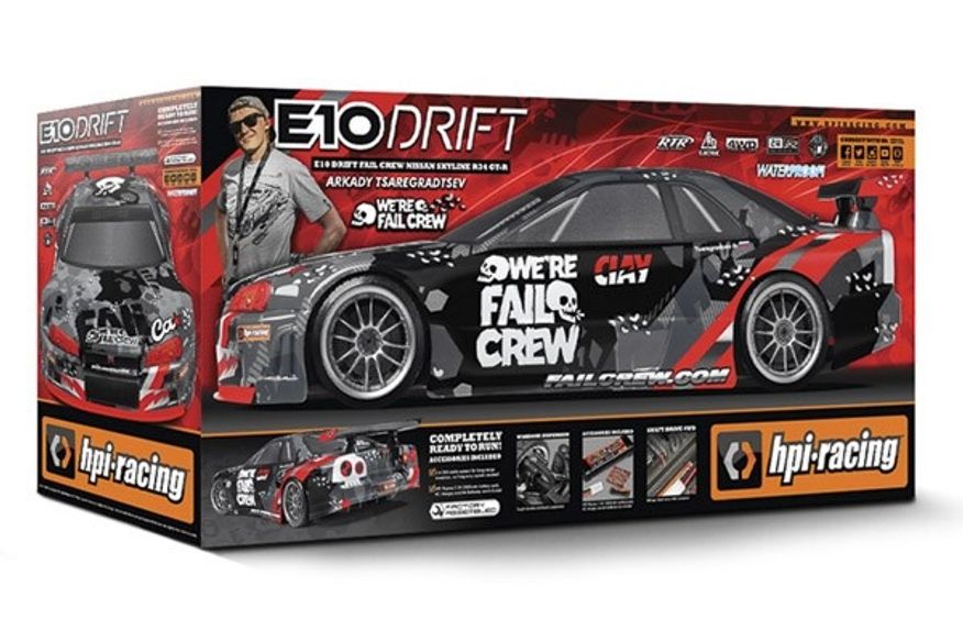 HPI Racing E10 DRIFT FAIL CREW NISSAN SKYLINE R34 GT-R 