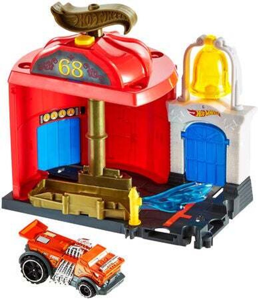 Hot Wheels City Downtown Lekset Fire Station Spinout