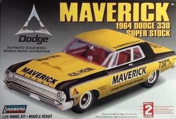 Dodge 330 Maverick Super Stock Plastbyggsats Lindberg byggsats modell