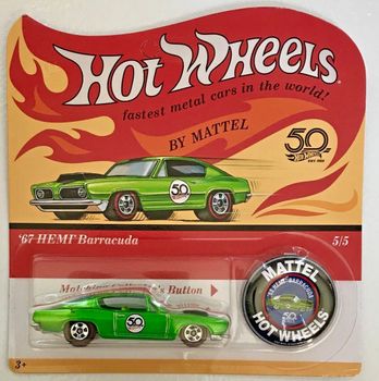 Hot Wheels 50th Anniversary 5/5 '67 HEMI Barracuda #FTX88 1:64 Scale Diecast