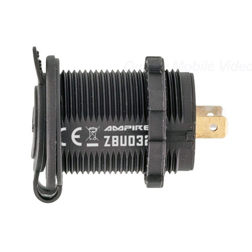 AMPIRE ZBU032  dubbel USB-laddare 12V/24V > USB, dubbel 3.1A med hölje