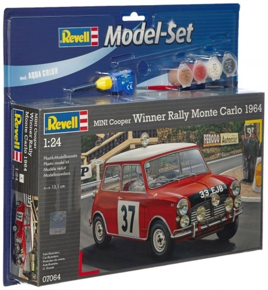 1964 Mini Cooper Monter carlo Winner Paket med Lim o Färg Revell